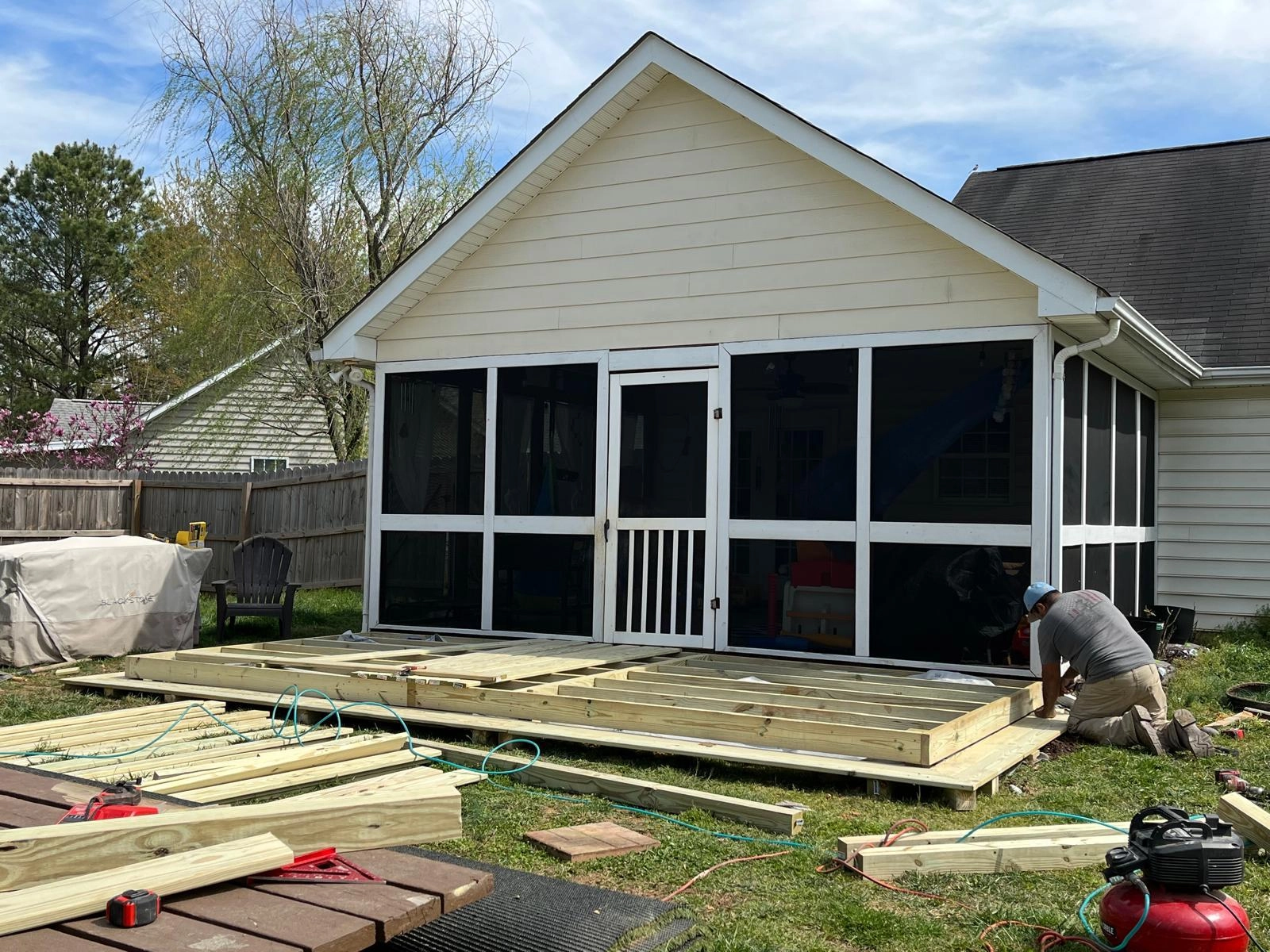 Custom 8'x18' Backyard Deck Installation