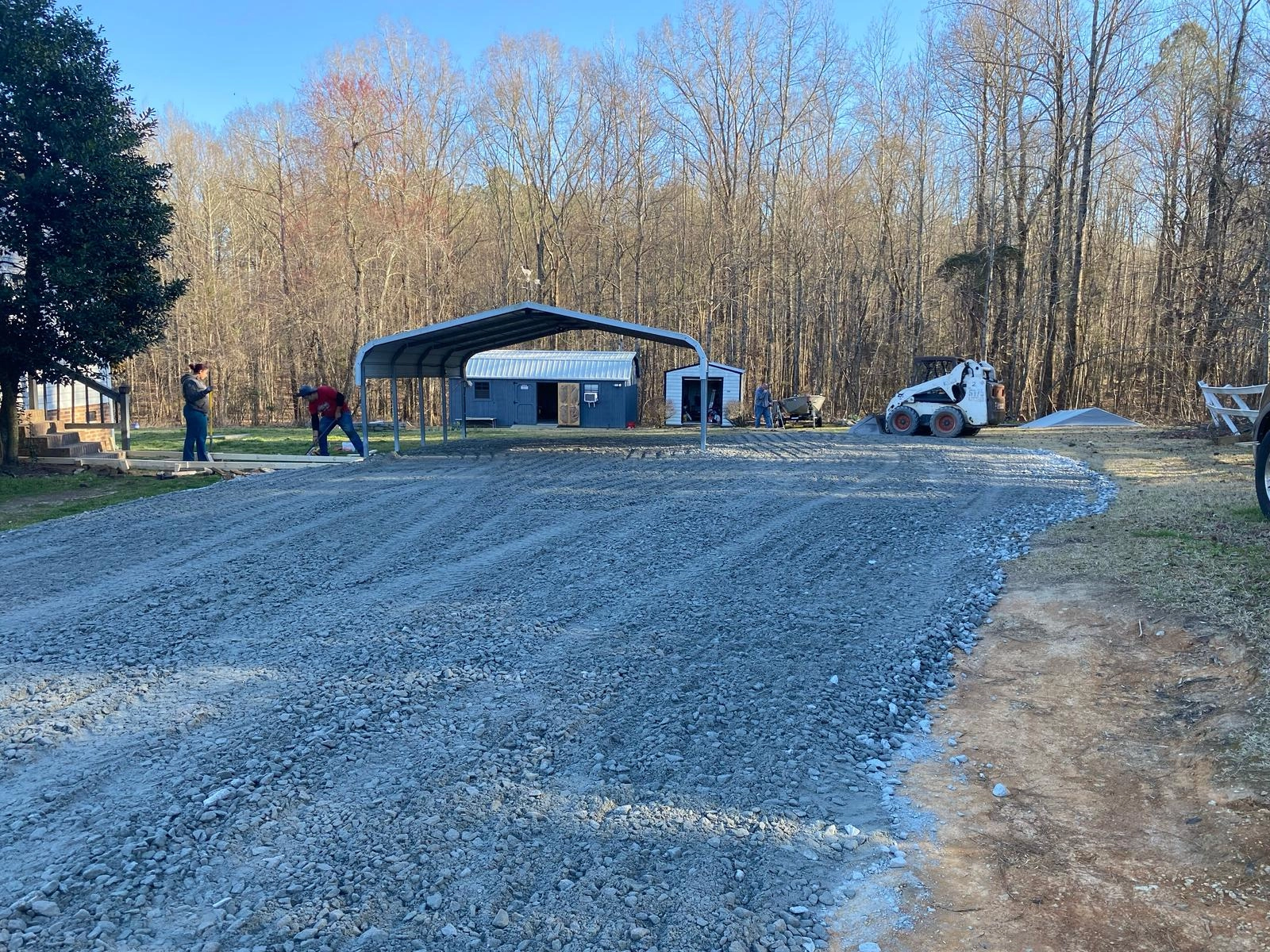 Gravel Driveway Prep & Multi-Slab Concrete Installation